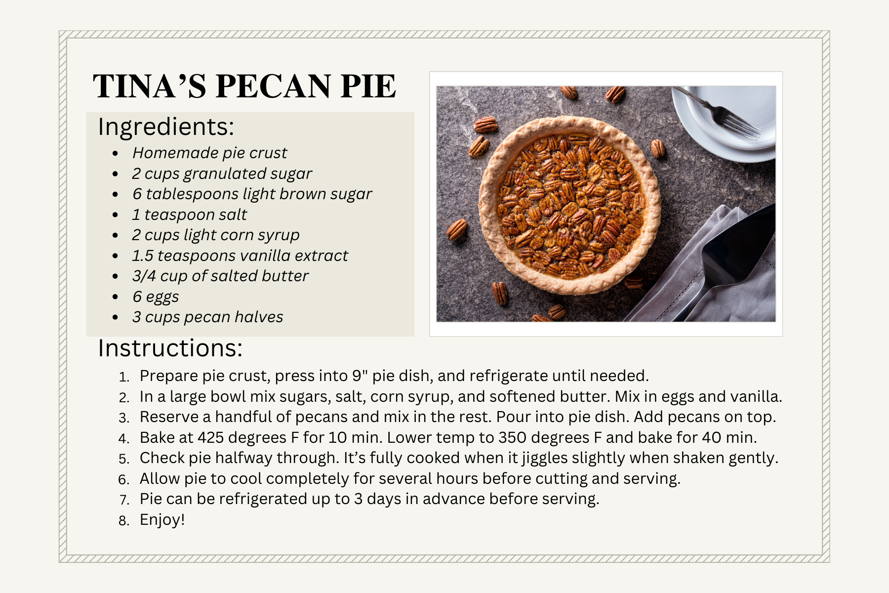 Tinas Pace Pecan Pie Recipe Dec 2023